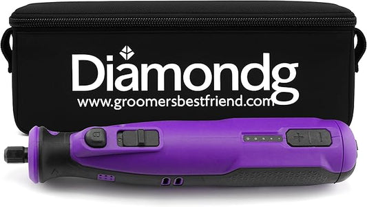 Diamondg Cordless Dog Nail Grinder with Quiet Sound & LED Tip for Large & Small Dogs, 4hrs. Runtime - Electric Dog Nail Trimmer, Heavy Duty Rotary Tool Alternative to Toenail Clippers & Filers-PawvioPets