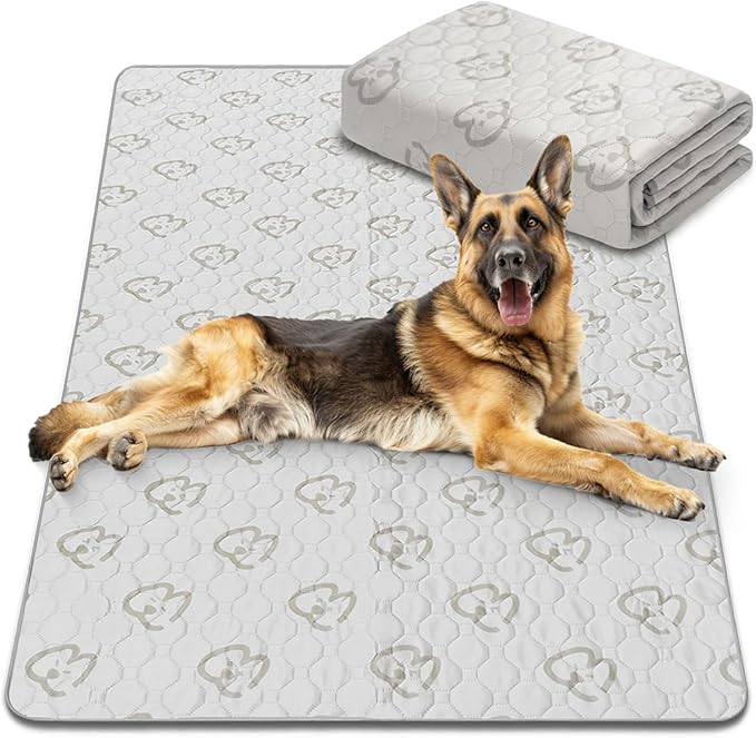 FXW Washable Pee Pads for Dogs, Puppy Pads with Super Absorbent, Specifically Designed for Potty Training, 70" × 30" Rectangle, Khaki, 1 Pack-PawvioPets