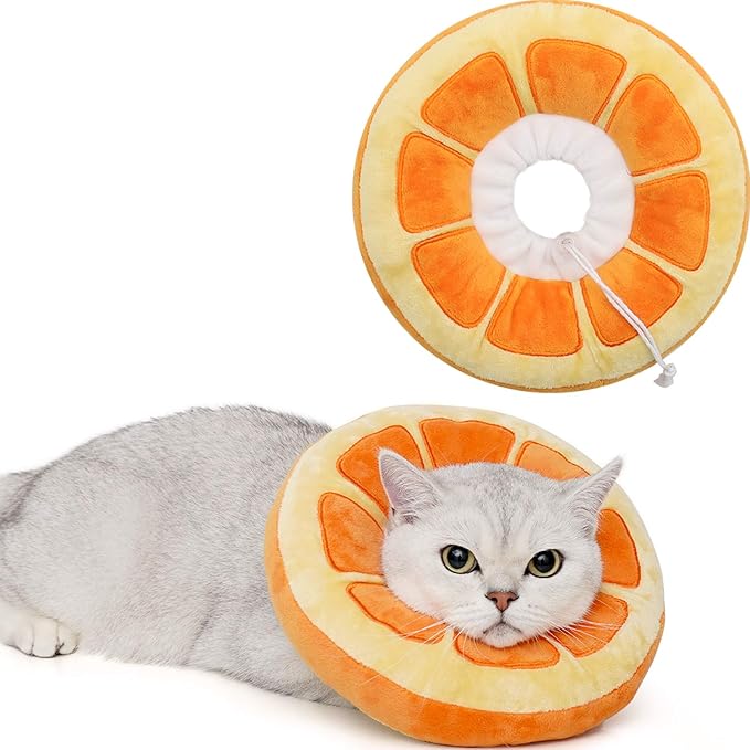 ANWA Adjustable Cat Cone Collar Soft, Cute Cat Donut Collar After Surgery, Kitten Recovery Cones to Stop Licking-PawvioPets