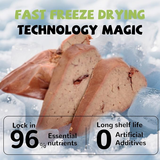 Freeze Dried Chicken Liver Pet Treats, High Protein Freeze-Dried Pet Food for Dogs, Cats, Fresh Ingredient Snacks, 4.6 oz, Rawhide Free&Grain Free-PawvioPets