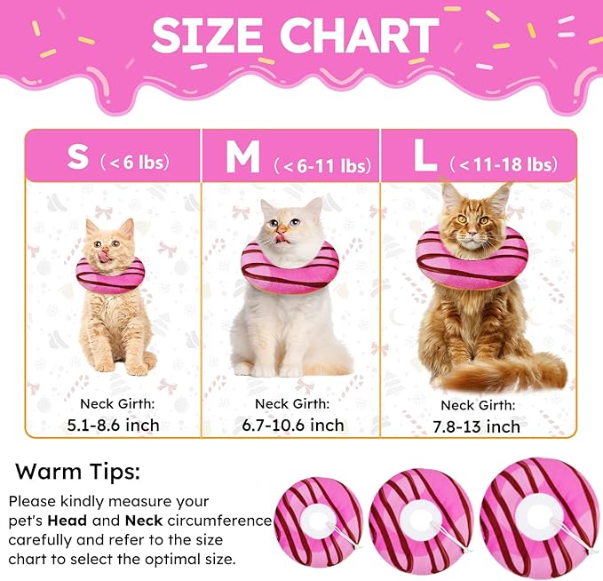 Cat Cone Collar Soft, Cat Recovery Collar for Wound Healing Cute Cat Adjustable Cat Cones to Stop Licking Comfortable Lightweight Neck Elizabethan Collars for Cats Purple-PawvioPets