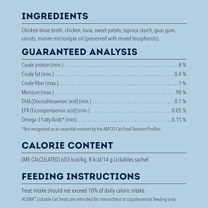 ACANA Lickables Cat Treats Chicken & Tuna Recipe .5oz Tubes (5 Count)-PawvioPets