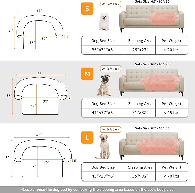 GGIB Calming Dog Bed Fluffy Plush Dog Mat for Furniture Protector with Removable Washable Cover for Large Medium Small Dogs and Cats (Medium, Pink)-PawvioPets