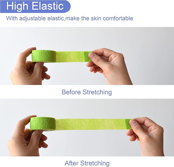 9 Pack 1" x 5 Yards Self Adhesive Bandage Wrap Self Stick Wrap for Ankle, Wrist, Finger, Sports, Breathable Cohesive Vet Tape for Pets (Grass Green)-PawvioPets