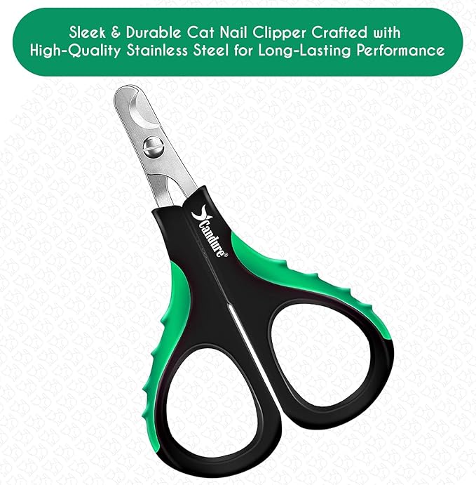 Candure Cat Nail Clippers for Cats, Rabbits, Hamsters, Birds - Stainless Steel Trimmer with Precise Angled Edges for Easy & Safe At-Home Grooming-PawvioPets