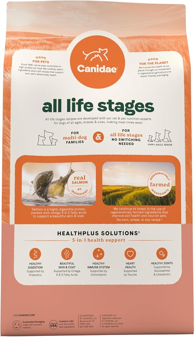 Canidae All Life Stages Real Salmon & Ancient Grains Recipe – High Protein Premium Dry Dog Food for All Ages, Breeds, and Sizes– 5 lbs.-PawvioPets