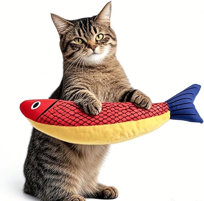 Cat Toys for Bored Indoor Adult Cats - Catnip Toys for Mental Stimulation, Interactive & Durable Kicker Toys for Solo Play, Best for Lazy or Senior Cats (Orange)-PawvioPets