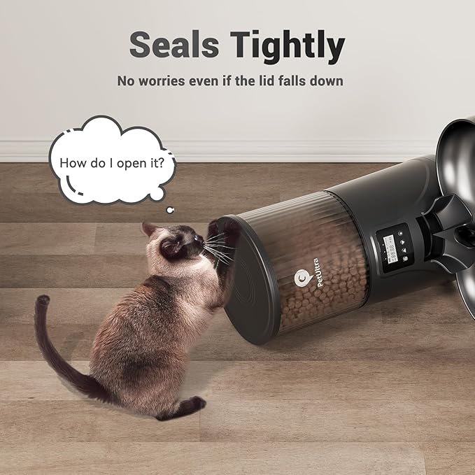 Automatic Cat Feeder for 2 Cats - 16 Cups/4L Timed Auto Pet Feeder with Portion Control (1-6 Meals), Dual Power& Easy to Clean for Indoor Cats & Small Dogs-PawvioPets