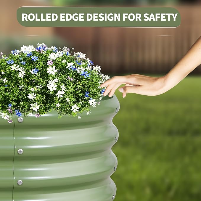 Galvanized Raised Garden Bed Outdoor- 2 Pcs Raised Beds for Gardening| Metal Planter Box, Steel Raised Garden Bed Kit with Gloves for Vegetables, Flower, Herbs (4x2x1FT, Green)-PawvioPets