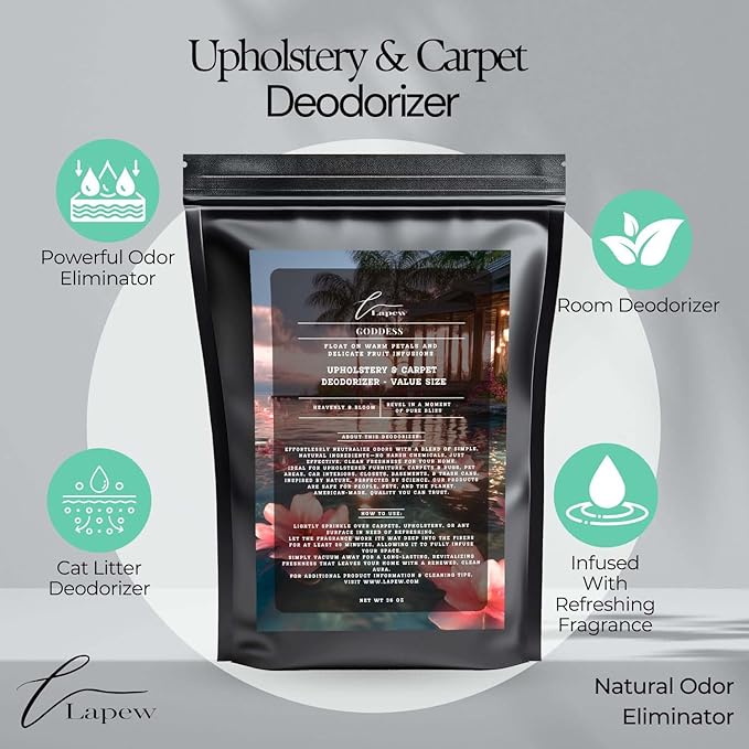 Goddess Carpet Freshener Powder Refill 36 oz | Powerful Odor Eliminator for Home | Upholstery Deodorizer | Carpet Deodorizer | Pet Urine | Cat Litter Box | Sweet Grace Fragrance-PawvioPets
