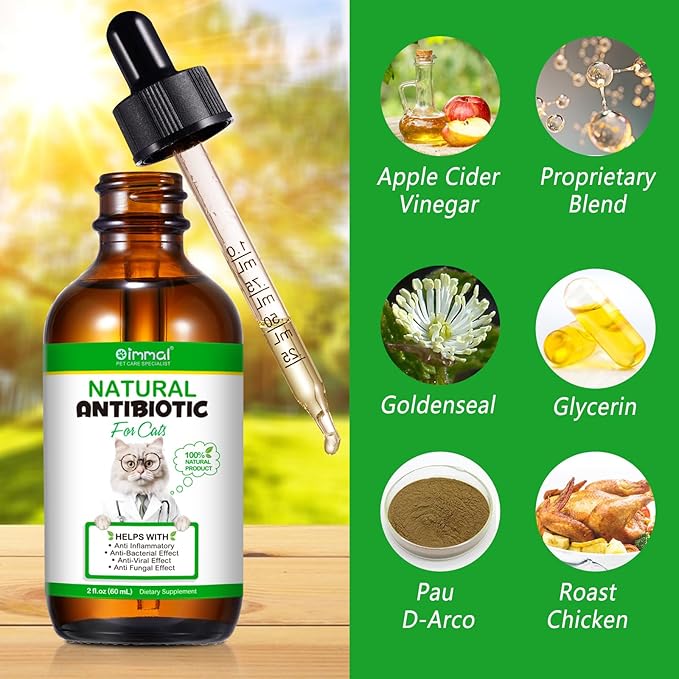 Antibiotics for Cats, Cat Antibiotics for Injections, Natural antibiotic for Cat Immune & Allergy Relief, Cough Relief, Yeast Injection, UTI Treatments, Cats Antibiotics, 60ML-PawvioPets