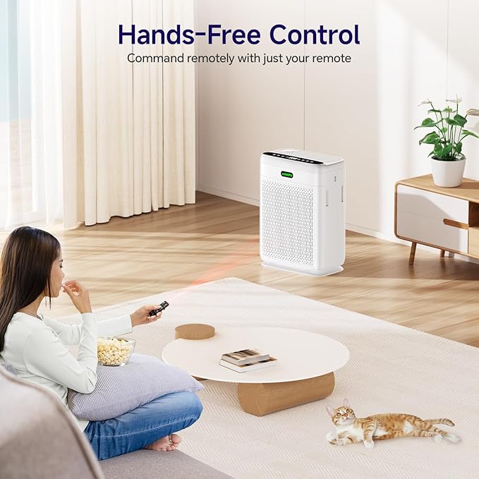 Air Purifiers for Home Large Room up to 3000 sq.ft, H13 Hepa Air Purifiers with Double-sided Filter, Auto Mode, PM2.5 Display Air Quality Sensor, AI Air Cleaner for Pets Odors, Smoke, Pollen-PawvioPets