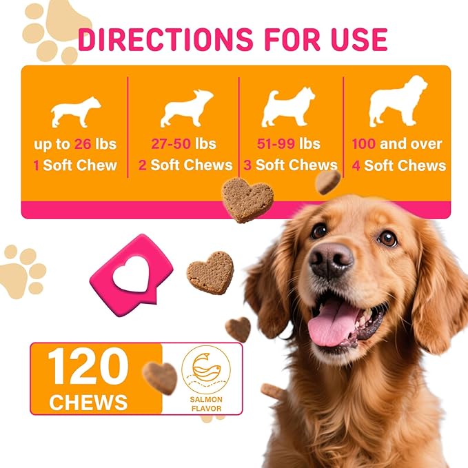 Eye Supplements for Dogs - Vision Support Soft Chews with Lutein, DHA & Vitamin C | 120ct Salmon Flavor Tear Stain Chews | Cataract & Dry Eye Relief Supplement (120 Ct, Salmon)-PawvioPets