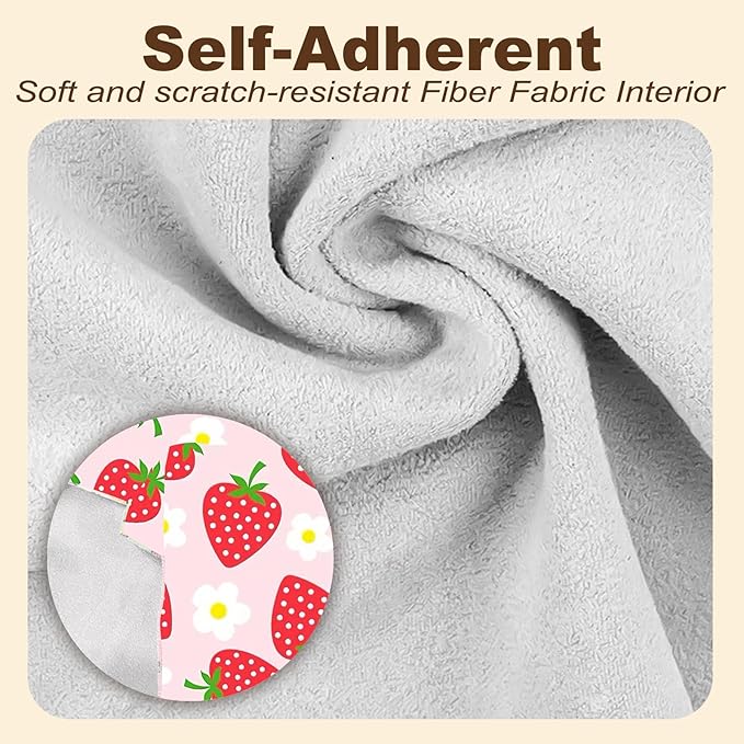 2 Pack Cat Grooming Wrap, L(Within 15lbs) Cat Restraint Wrap for Nail Clipping, Ear Cleaning, and Teeth Brushing, Self-Adherent, Anti-Bite, Anti-Scratch, Pink Strawberry-PawvioPets