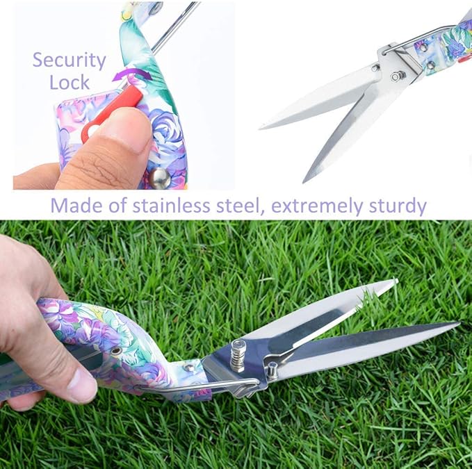 Garden Tools Set, 11 Pieces Gardening Gifts with Purple Floral Print, Ergonomic Handle, Trowel, Rake, Shovels, Pruner, Shears, Sprayer, Gloves, Garden Hand Tools with Carrying Case-PawvioPets