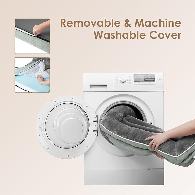 EHEYCIGA Orthopedic Dog Beds for Extra Large Dogs, Waterproof Memory Foam XL Dog Bed with Sides, Non-Slip Bottom and Egg-Crate Foam Big Pet Couch Bed with Washable Removable Cover, Greyish Green-PawvioPets