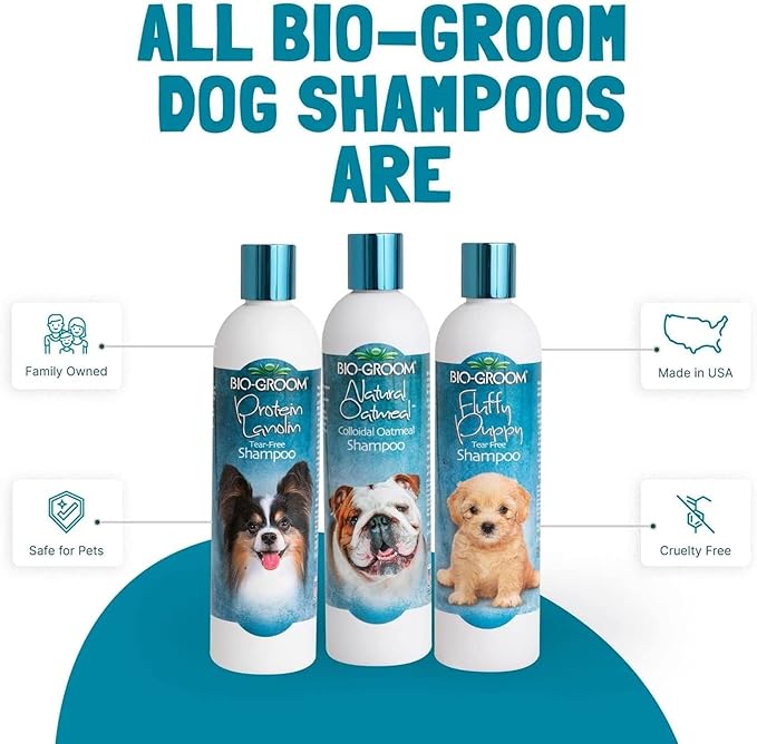 Bio-Groom Oatmeal Dog Shampoo - for Allergies and Itching, Cruelty-Free, Dog Bathing Supplies, Puppy Shampoo for Sensitive Skin, Made in USA, Anti-Itch Dog Products - 12 fl oz 2-Pack-PawvioPets