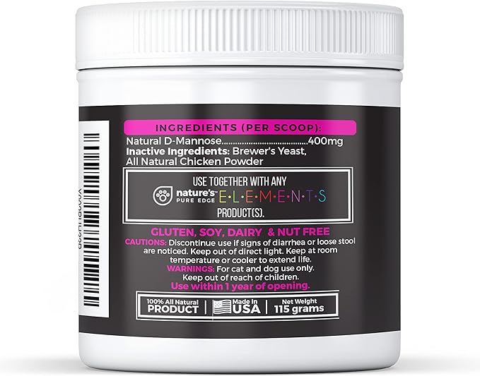 D-Mannose Supplement with Real Chicken for Dogs and Cats. Use for Immediate and Preventative Treatment of Bladder and Urinary Tract Infections UTIs. Stop Kidney Stones. Extra Strength 115 Grams.-PawvioPets
