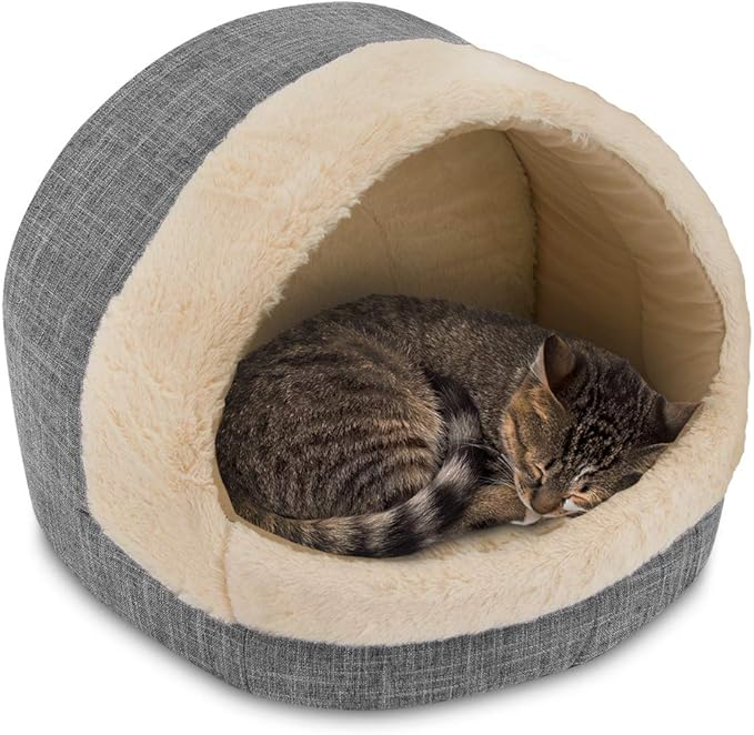 Best Pet Supplies Cozy Cat Cave by - Gray, 17 x 15 x 14-PawvioPets