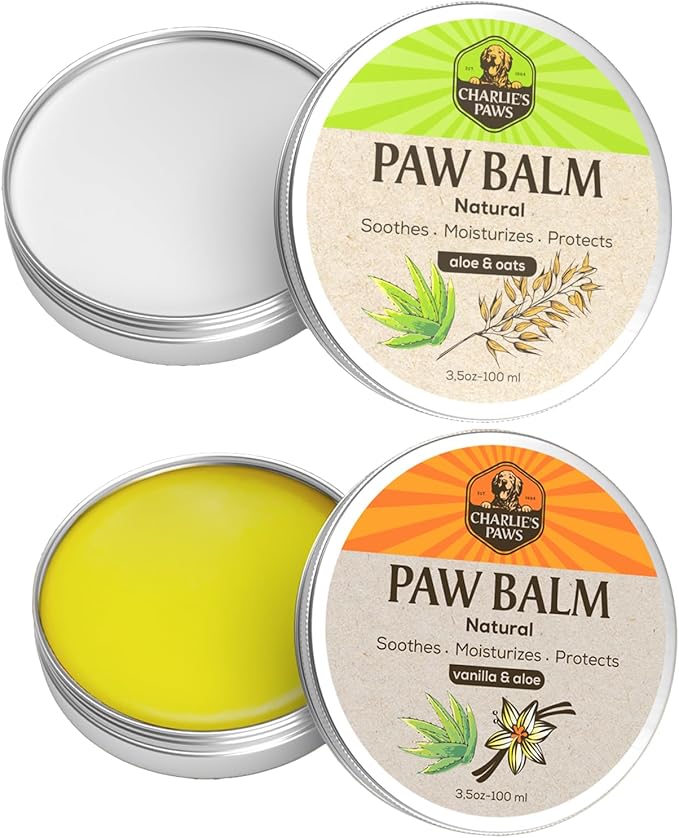2 Pack Paw Balm 100% Natural Oil Aloe Oats Vanilla for Dog and Cat Paw Pad Balm Dog Nose Balm Paw Moisturizer Wax for Dog Pet Puppy Protect Dry Cracked Paw Foot Heals Restores Paw Elbows 3.5 Oz-PawvioPets