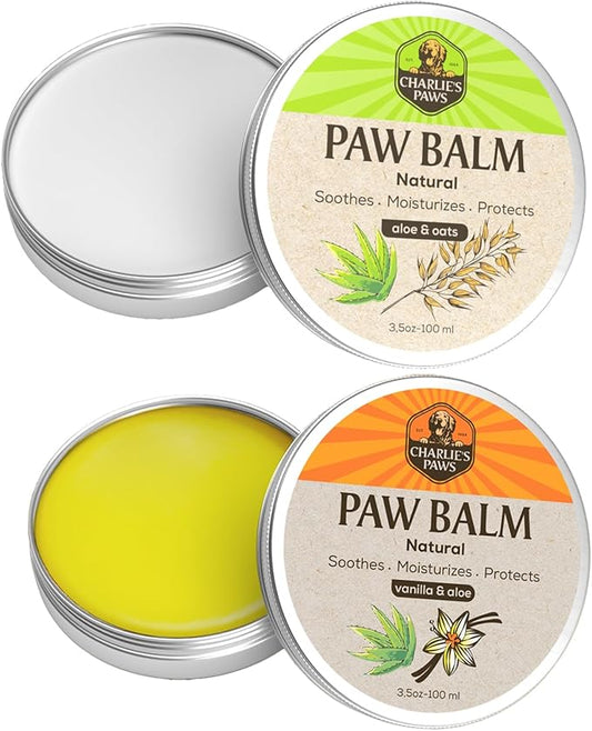 2 Pack Paw Balm 100% Natural Oil Aloe Oats Vanilla for Dog and Cat Paw Pad Balm Dog Nose Balm Paw Moisturizer Wax for Dog Pet Puppy Protect Dry Cracked Paw Foot Heals Restores Paw Elbows 3.5 Oz-PawvioPets