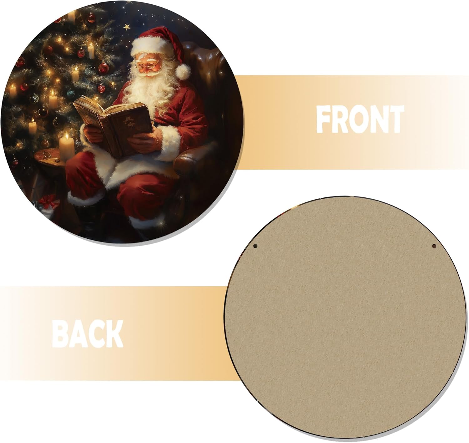 CGBHW Christmas Santa Wooden Sign, Rustic Xmas Santa Bookish Hanging Sign Wall Decor for Library Reading Nook Corner Room Home, xxx Door Decor 12 x 6 Inch