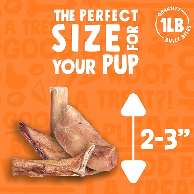 Bully Sticks for Small Dogs | All Natural, Single Ingredient Bully Sticks for Puppies to Medium Dogs (Bully Bites - 1lb)-PawvioPets