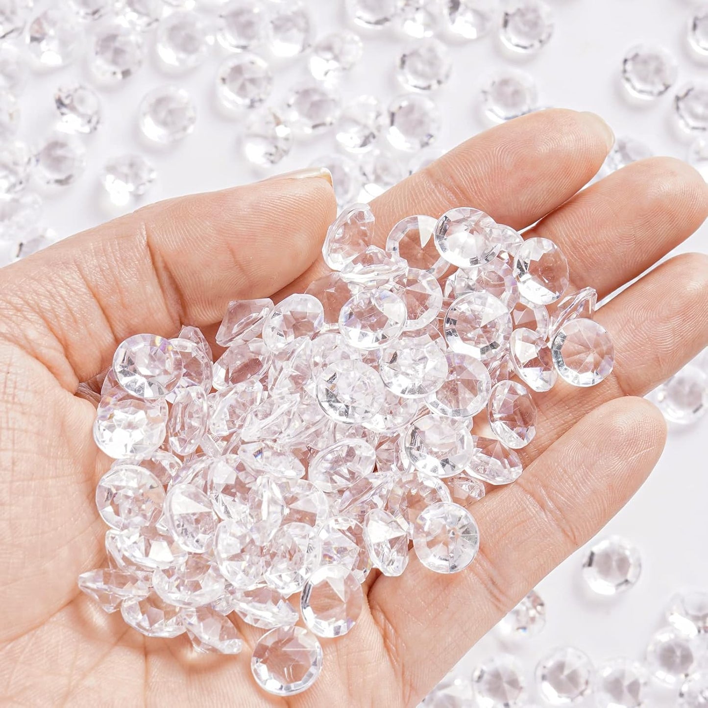 Acrylic Diamonds, 1000PCS 10mm Clear Crystals Gems Table Scatter Gemstones for Decoration Wedding Party Birthday Bridal Shower Vase Fillers