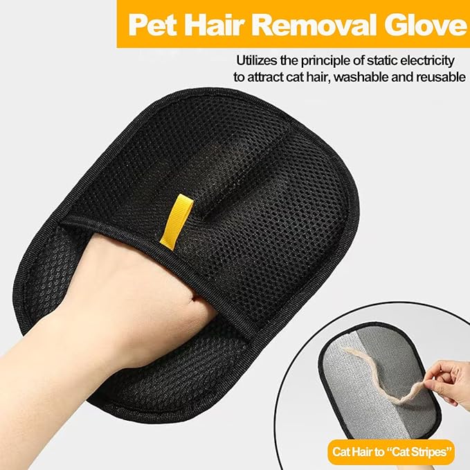 2 Pack Pet Hair Removal Gloves for Cats & Dogs,2025 Electrostatic Pet Hair Removal Gloves for Bedding,Reusable & Washable Efficient Grooming Gloves for Clothing,Furniture,Carpet,Car Seat,Pet Grooming-PawvioPets