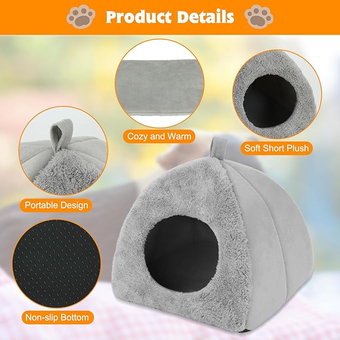 BWOGUE Guinea Pig House Bed Cozy Hamster Cave Large Hideout for Dwarf Rabbits Hedgehog Bearded Dragon Winter Nest Hamster Cage Accessories-PawvioPets