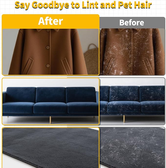 2Pcs Pet Hair Removal Glove for Dogs & Cats, Newly Upgraded Reusable Electrostatic Pet Hair Gloves, Pet Hair Remover Tool for Clothing, Couch, Carpet, Car Seat-PawvioPets