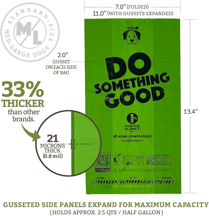 Doggy Do Good Poop Bags for Dogs (200 Ct), Easy Open Dog Poop Bags Rolls, Certified Home Compostable-PawvioPets