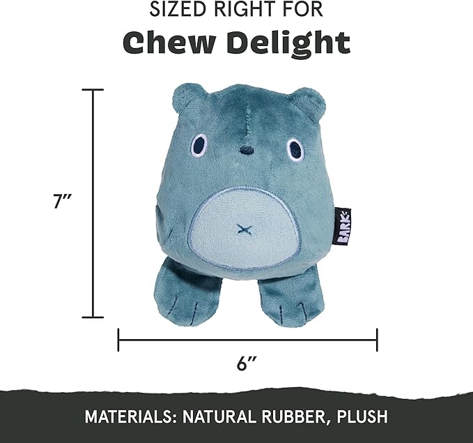 Barkbox Grey Bear Hugger Super Chewer 2-in-1 Plush Exterior Hard Core Plush Toy, Large Breeds-PawvioPets