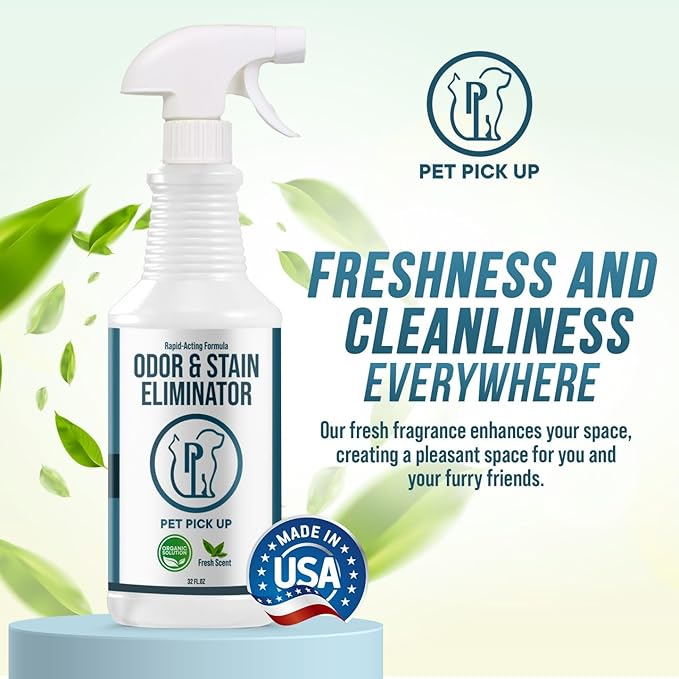 Dog & Cat Urine Enzyme Cleaner – Enzymatic Pet Stain & Odor Eliminator Spray for Carpet, Rugs, Litter Box & Artificial Turf – Non-Toxic, Ready to Use, 32 oz-PawvioPets