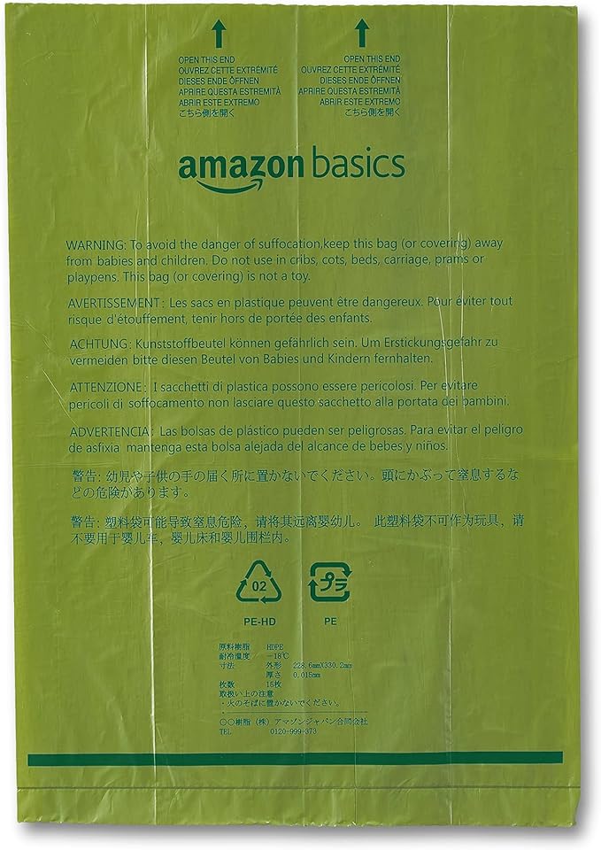 Amazon Basics Dog Poop Bags with Dispenser, 270 Count, Enhanced for Guaranteed Leakproof, Cucumber Scented, Includes Leash Clip-PawvioPets