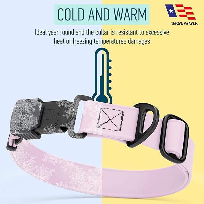 Dogline Biothane Waterproof Dog Collar with Herm Sprenger Stainless Steel Quick Release Buckle – Heavy Duty Tactical Durable Collar for Dogs – Comfortable and Safe Pet Collar, W 3/4" L 12-19", Pastel-PawvioPets