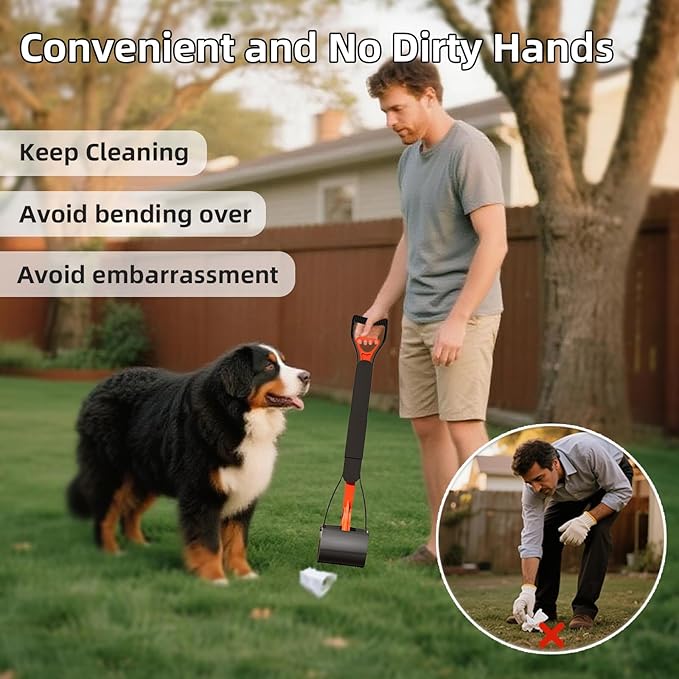 2 Pack 32 Inch Foldable Dog Pooper Scooper,Dog Poop Pick Up Tool for Large&Small Dogs,Sturdy & Light Weight,Easy to Carry and Clean-PawvioPets