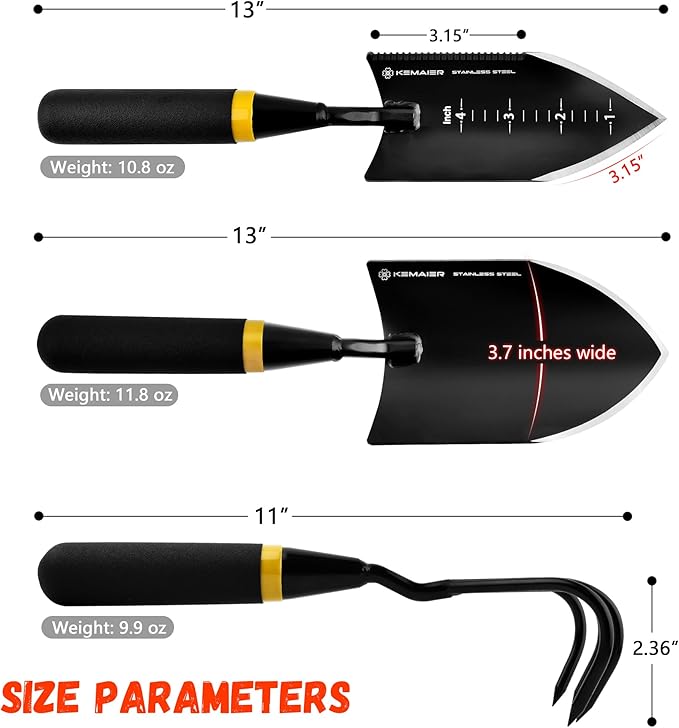 7 - Piece Gardening Tools Set, Stainless Steel Gardening Tools, Heavy - duty Hand Gardening Tools with a Toolbox, Suitable for Gardening Planting and Weeding, Gardening Gifts for Women and Men-PawvioPets