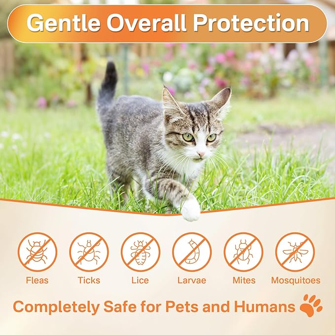 4-in-1 Flea Treatment for Cats Chewable, Natural Cat Flea and Tick Prevention Chewable Supplement for Skin & Coat | Immunity Support | Digestive | Flea & Tick Treatment for All Breeds & Sizes-PawvioPets