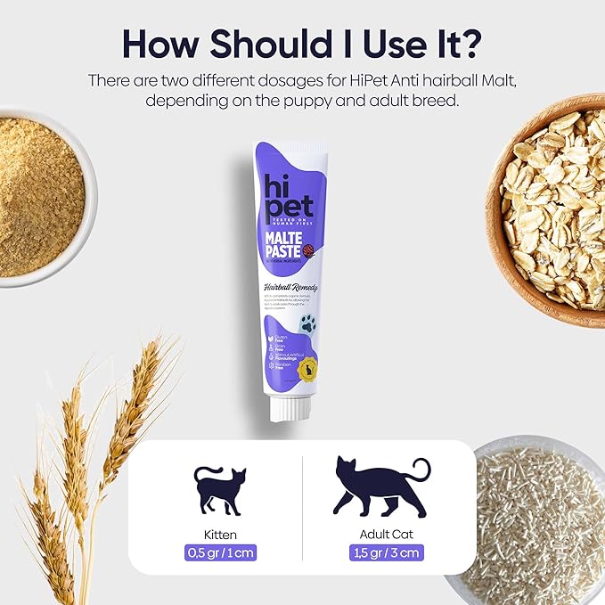 Anti-Hairball Malt, Cat Treats Lickable, Hairball Treatment for Cats, Supports Digestive System, 2.65 Oz (Pack of 1)-PawvioPets