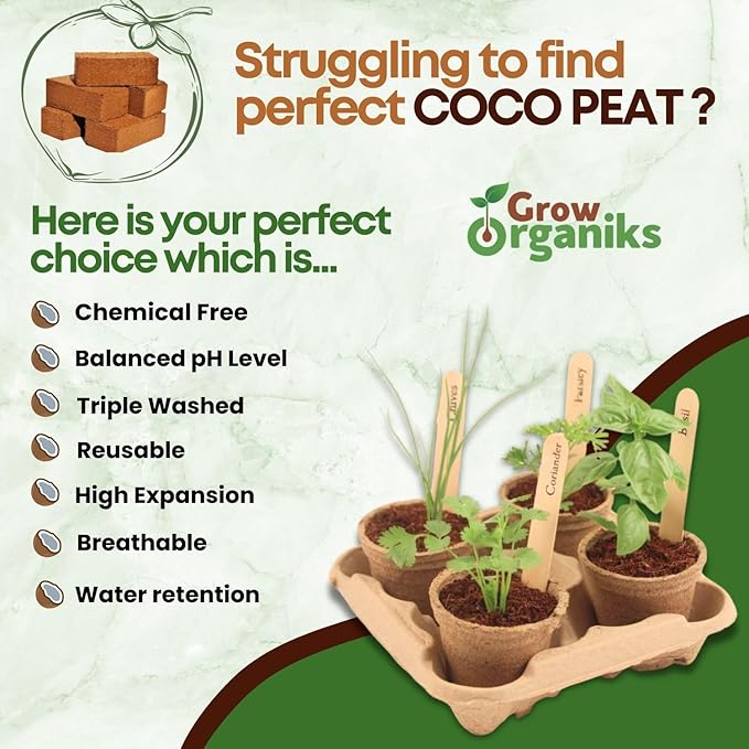 2 Pack Premium Coco Coir Brick for Plants | 100% Organic Compressed Coconut Coir Bricks Starting Mix, Coco Coir Fiber Coconut Husk for Planting, Gardening, Potting Soil Substrate, Herbs, 1.4 LB/Brick-PawvioPets
