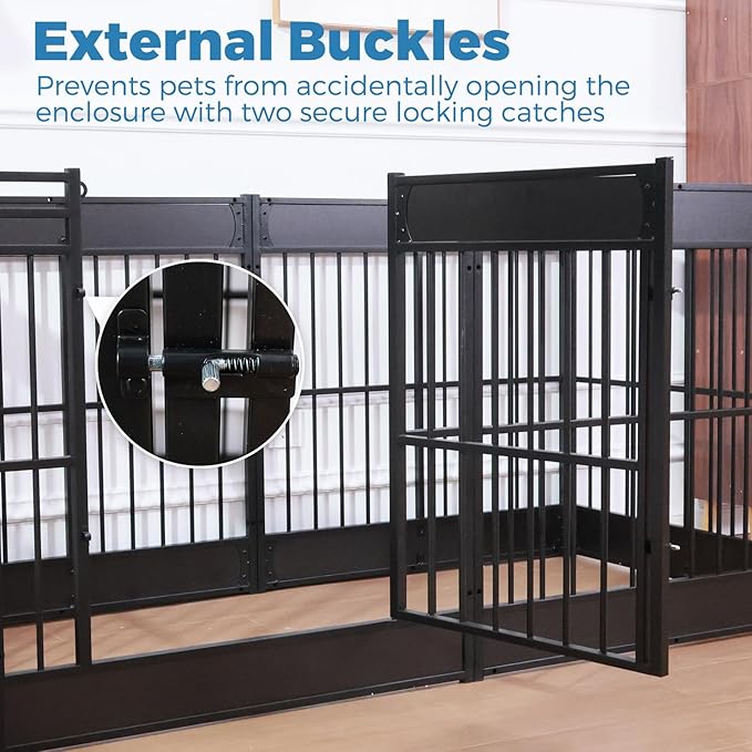 Dog Playpen, 31.5" Height Dog Pen Indoor, Heavy Duty, Safe and Sturdy, Furniture Style Puppy playpen-PawvioPets