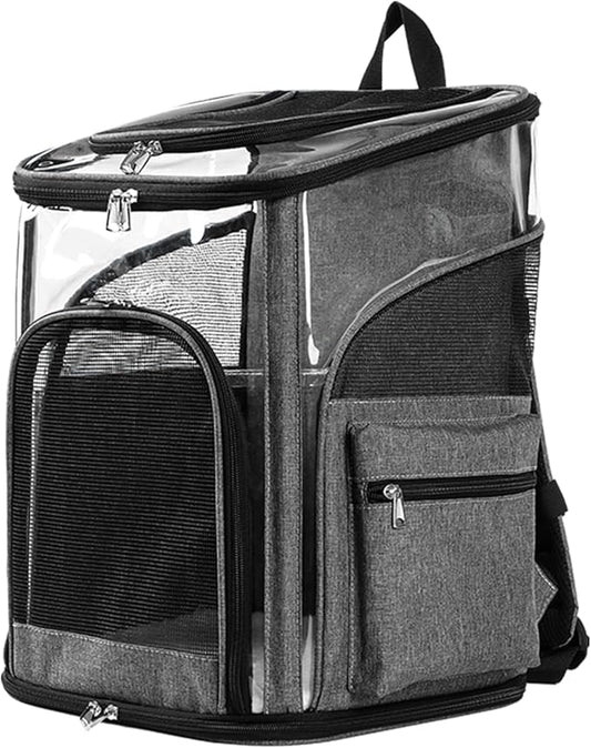 Cat Carrier Backpack for Small Medium Cats Dogs Backpack Puppies up to 26 Lbs, Excellent Visibility and Airflow,Lightweight and Portable Travel Pet Carrier Bag Foldable Design-PawvioPets