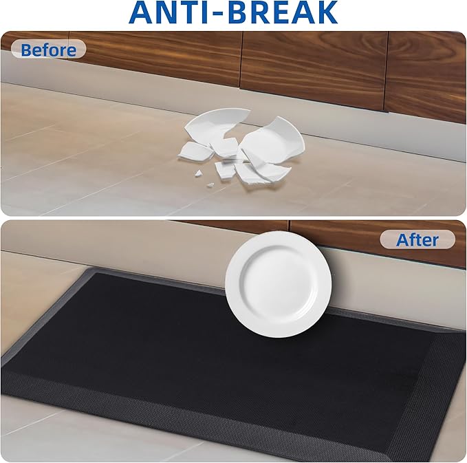 2 PCS Anti Fatigue Kitchen Mats for Floor, 9/10 Extra Thick Cushioned Standing Desk Mat, Comfort Memory Foam Ergonomic Kitchen Rugs and Mats Non-Slip Waterproof for Office, Kitchen, 20"x32"+20"x48"-PawvioPets