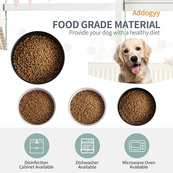 Dog Bowl Ceramic for Medium Large Breeds, Heavy Weighted Dog Food Water Feeder Dish, Non - Slip Modern Cute Extra Big Porcelain 8 in Pet Dog Bowl Maze Grey White-PawvioPets