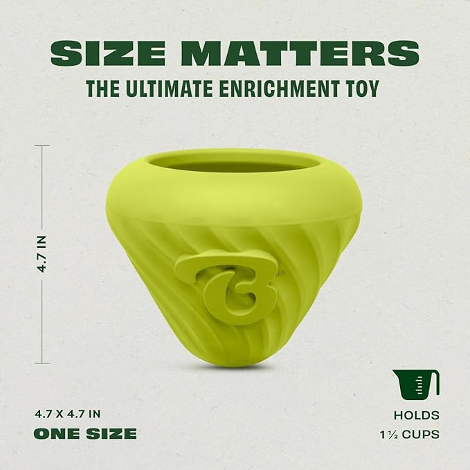 Benebone Natural Rubber Cone Interactive Enrichment Treat Dispensing Dog Toy - Slow Feeder - Great for Meals and Boredom-PawvioPets