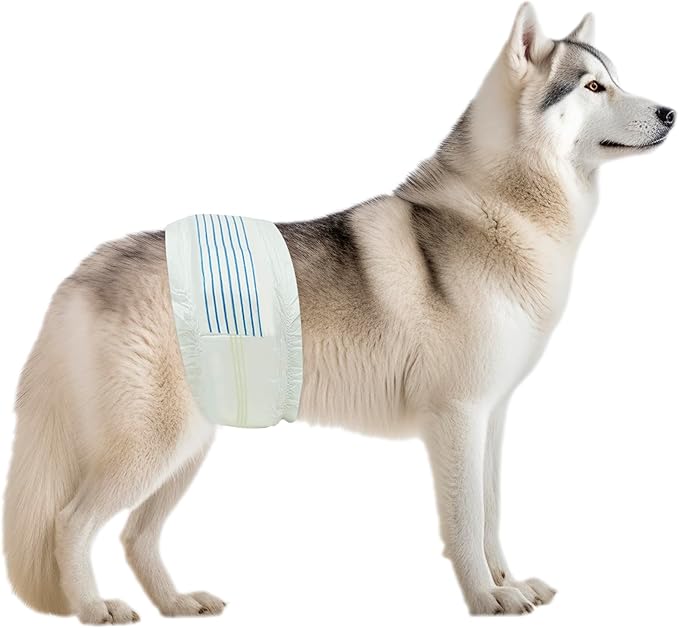 BV Dog Diapers Male Large (Waist 21-26in) Super Absorbent - 50 Count Disposable - Doggie Diapers with Wetness Indicator - Adjustable Male Dog Wraps - Ideal for Incontinence/Training-PawvioPets