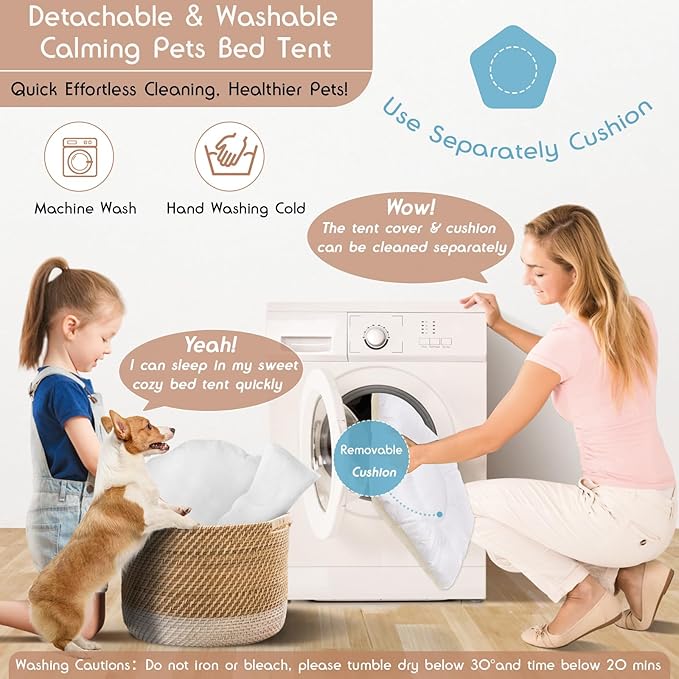 20" Dog& Cat Teepee Tent +24" Pet Cooling Mat +10ft Star String Light [2-Modes],Cotton Thicked Soft Comfort Anti-Slip Cushion (Used/Wash Separately),Medium Pets Tents House Indoor or Outdoor-PawvioPets