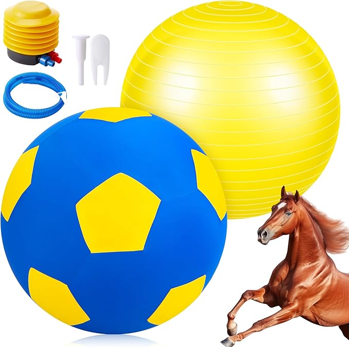 40inch Giant Herding Ball with Ball Cover Anti Burst Please Watch VCR for How to Inflation Horse Toys for Horses Stall Entertainment Play, Pump Included(Yellow,Stylish)-PawvioPets