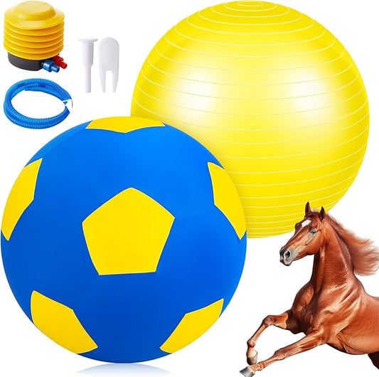 40inch Giant Herding Ball with Ball Cover Anti Burst Please Watch VCR for How to Inflation Horse Toys for Horses Stall Entertainment Play, Pump Included(Yellow,Stylish)-PawvioPets